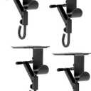 Fireplace Stocking and Garland Hanger for Door Frame, 2 in 1 Black Adjustable Heavy Duty Holder Fits Mantles, Mantel Hangers Ideal for Christmas Decor Paeose Garland (Black, 4PCS)