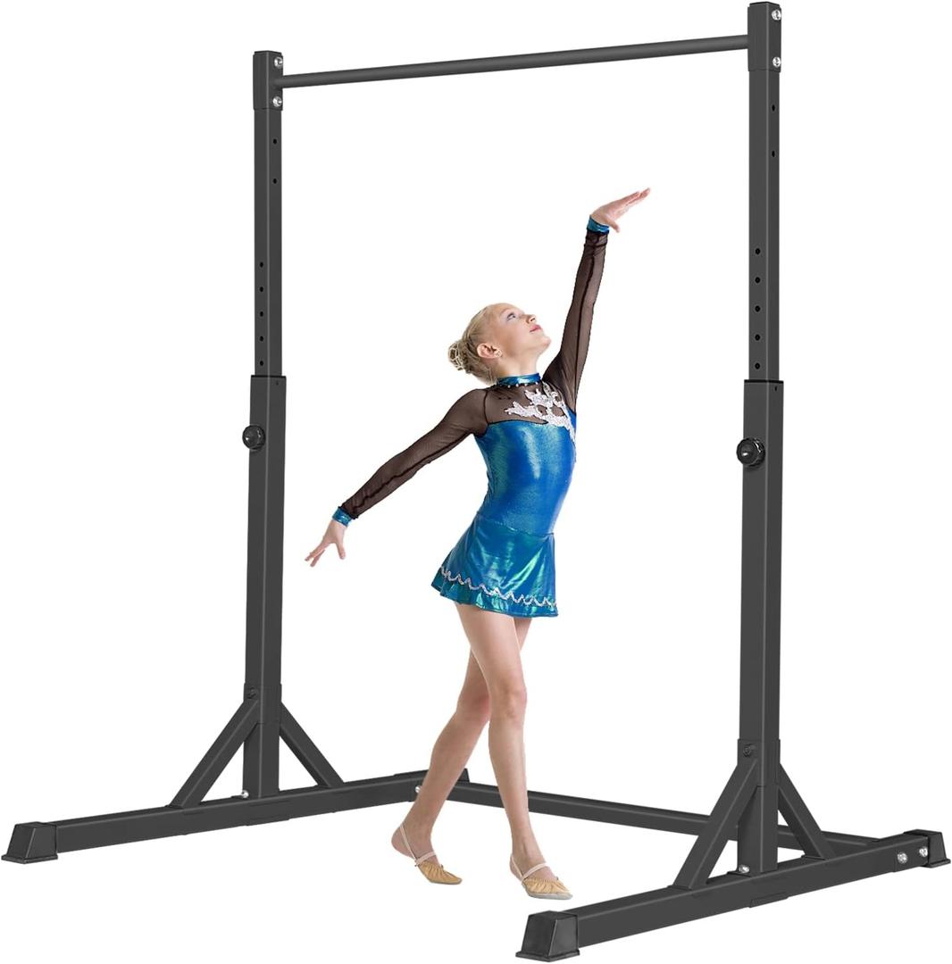 Bongkim Gymnastics Bar for Kids,Adjustable Height Gymnastic Horizontal Bars,Folding Gymnastics Equipment Junior Training Bar for Home Using,Stable Kids Training bar for Children