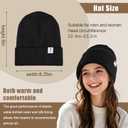 2 x Satin Lined Beanie Hat, Winter Hats for Women & Men, Soft Silk Lining Cuffed Knit Beanie Unisex Skull Cap (Black)