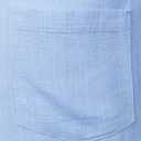 ZEROYAA Men's Linen Shirts Short Sleeve Summer Casual Button Down Beach Shirt with Pocket (Blue, M)