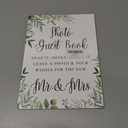 Toctose 8x11 Inch Wooden Wedding Signs for Ceremony and Reception, Rustic Vintage Photo Guest Book Sign with Stand