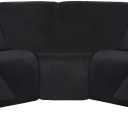 ULTICOR 7-Piece L Shape Sectional Recliner Sofa Covers, Velvet Stretch Reclining Couch Covers for Sofa, Thick, Soft, Washable (Black, 5 Seat Cover)