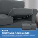 MAXIJIN 4 Piece Couch Covers for 3 Cushion Couch Super Stretch Non Slip Couch Cover for Dogs Pet Friendly Elastic Jacquard Furniture Protector Sofa Slipcovers (Sofa, Dark Gray)