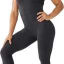 LOVESOFT Women's Sleevesless Bodysuit Dance Unitard, Backless Bodycon Rompers Jumpsuits for Workout Yoga (Black)