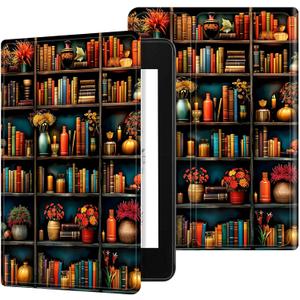 Dikoer Case for 6" Kindle 11th Generation 2024/2022 Model No: C2V2L3, PU Leather Multiple Viewing Angles & Kickstand Back Case Drop Protection Smart Cover with Auto Sleep/Wake, Library