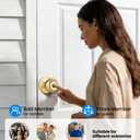 KLLOQUE Fingerprint Door Lock, Smart Fingerprint Door Knob with Lock, Biometric Door Locks with App Control & Key, Keyless Thumbprint Entry Door Locks for Bedroom, Front Door, Home, Apartment-Brass
