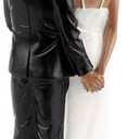 Wedding Resin Groom Bride Black Couple Figurine Cake Topper