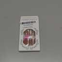 Almond Press on Nails Medium - Pink Fake Nails with Glitter Design - Glossy False Nails Full Cove Stick on - for Women 24 Pcs