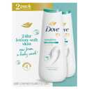 Dove Body Wash Sensitive Skin 2 Count Hypoallergenic, Paraben-Free, Sulfate-Free, Cruelty-Free, Moisturizing Skin Cleanser Effectively Washes Away Bacteria While Nourishing Skin 20 oz