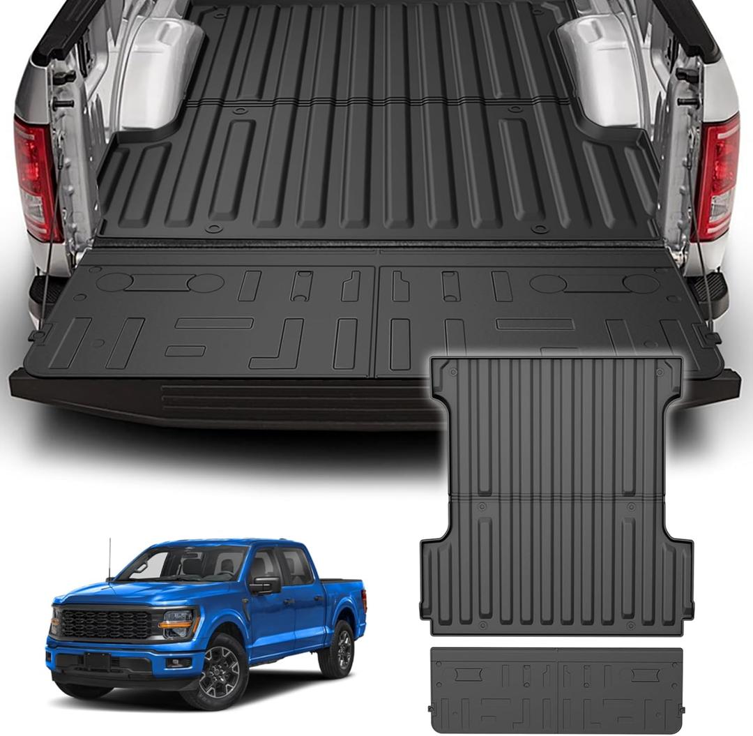AOMSAZTO 2026 F150 5.5FT Truck Bed Mat and Tailgate Liner Compatible with 2015-2026 Ford F150 5.5ft - Custom Fit Bed Liner for F-150 All Weather Trunk Mat