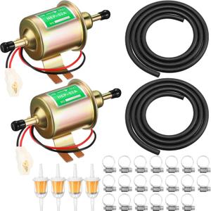 Set of 1 Universal Electric Fuel Pump Kit 12v 3-6 PSI Low Pressure with Fuel Filters Hose Clamps 6.56 FT 5/16" ID Fuel Line For Carburetor Lawn Mower Gas Diesel Fuel Transfer Pump