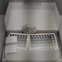 Ergonomic Wireless Keyboard and Mouse Set Creamy Wireless Keyboard Silent Mice Set with Wrist Rest for Computer, Laptop, PC, Mac, Windows (Gray White)