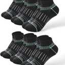 BAMBOO COOL Mens Ankle Socks Bamboo Viscose Athletic Moisture-Wicking Low Cut Running Cushioned Socks (Large, Black*6)