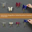 3 x S.T.D Bathroom Hooks, for Hanging Clothes, Towel, Hat, Bags, Key, Coat, Miscellaneous, Hook - Dragonfly 4 Colors Acrylic (Frosted) Family Decor Self-dhesive Hanging Hook4Pack