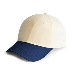 Kids Baseball Cap Adjustable Cotton Golf Cap Children's Sun hat Suitable for Boys and Girls 3-10 Years Blue-White