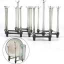 2 Pcs Cup Drying Racks Set, Retractable Drinking Glass & Baby Bottle Drainer Stand, PP Material Mug Draining Organizer, Kitchen Countertop Dishes Holder, Gray