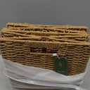 11x11 Inch Wicker and Paper Rope Storage Baskets (2-Pack) - Foldable Cube Organizer Bins for Shelves, Closet, Hand-Woven Natural Beige