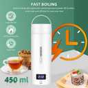 Travel Electric Kettle Portable Small Mini Tea Coffee Kettle Water Boiler, Water Heater with 4 Temperature Control,304 Stainless Steel with Auto Shut-Off & Boil Dry Protection, BPA-Free (White)