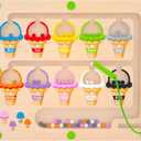 MTYOKILN Magnetic Color & Number Maze - Montessori Wooden Color Matching Learning Counting Puzzle Board - Toddler Fine Motor Skills Toys for Boys Girls 2 3 4 Years Old