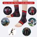 Ankle Support Set of 2 Compression Brace Support Adjustable Sleeve for Injury Recovery, Joint Pain, Arch Brace Support & Foot Stabilizer, Ankle Wrap Protect Against Ankle Sprains or Swelling (Medium, Red)