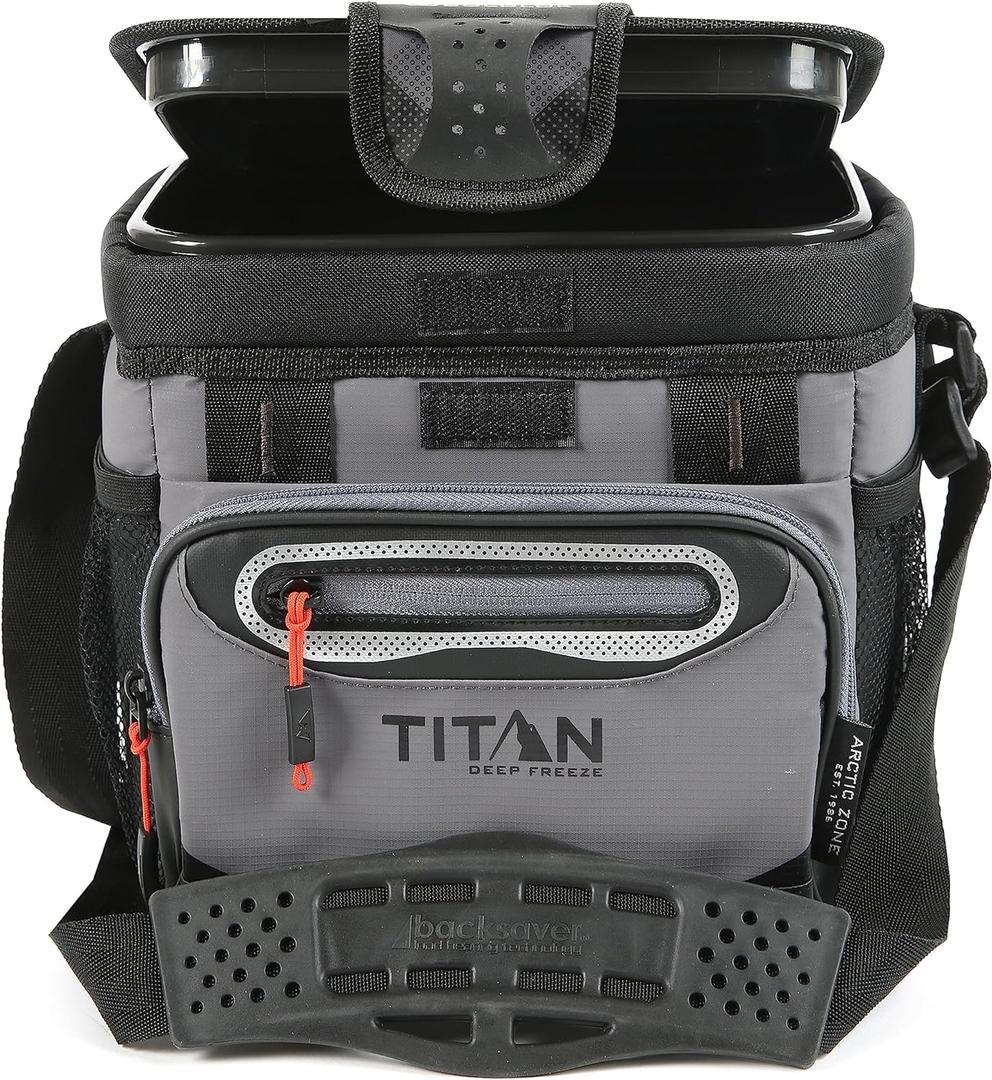 Arctic Zone Titan Deep Freeze Cooler - Zipperless Hardbody Cooler - Small & Large Capacity- Beach & Camping Cooler - Deep Freeze Insulation, HardBody Liner, and SmartShelf (Sharkskin Gray)