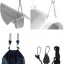 zazzy 6-Pairs 1/8 Inch Adjustable Rope Hanger for Grow Light, Grow Light Hanger Heavy Duty Ratchet Tie Down Strap with Reinforced Gear, Heavy Duty Rope Clip Hanger for Various Tie-Down Uses