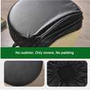 FUANGUI Bar Stool Covers Round Set of 2, Waterproof PU Seat Covers With Elastic Bands, Chair Covers Washable Cushion Slipcover for 12-15 Inch - Black