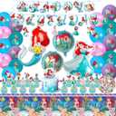 Adult Birthday Party Decorations Set - Underwater Princess Theme (Includes Banner, Foil Balloons, Printed Balloons)