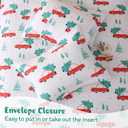 JSD Kids Christmas Quilt Set Twin Size, Red Cars Christmas Bedspreads Coverlet 2 Piece, Soft Microfiber Holiday Quilted Blanket Beddings