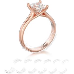 TUZAMA Invisible Ring Sizer Adjuster for Loose Rings Women Men-12 Pack,12 Sizes for Different Band Widths,Jewelry Ring Size Adapter Reducer Spacer Jewelry Guards for Any Thin Wide Rings (12 pcs (1.5-8 mm))