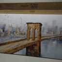 Arjun Brooklyn Bridge Canvas Wall Art New York Skyline City Painting, NYC Picture Textured Artwork Framed for Bedroom Living Room Home Office Wall Decor, Large 40"x20"