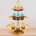 10 Pieces Gold Cake Stand Set, Metal Round Cupcake Holder Dessert Display Plate Serving Platter, Dessert Table Stands and Trays Set for Christmas, Wedding, Birthday, Anniversary, Tea Party