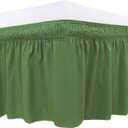 Wrap Around Bed Skirts Elastic Dust Ruffles, Easy Fit Wrinkle and Fade Resistant Silky Microfiber Fabric Solid Color Bedskirt, 12 Inch Tailored Drop Sage for King Size Bed Skirt