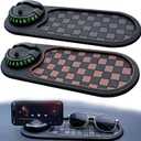 2 PCS Multifunction Car Anti-Slip Mat, All in One Car Organizer Pad,Universal Car Anti Slip Mat Phone Holder,Rotatable Vehicle Phone Holder with Temporary Parking Number,for Sunglasses,Keys,Gadgets