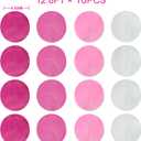 205Ft Hot Pink Party Decorations Big Polka Dots Backdrop Garland Rose Pink Circle Dots Tissue Paper Hanging Curtain Streamer for Bachelorette Birthday Bridal Shower Wedding Engagement Party Supplies