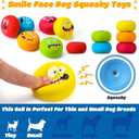 Hungdao 12 Pcs Squeaky Dog Toys Latex Rubber Squeaky Ball Smile Face Emoticon Dog Toys Chewing Interactive Ball Bulk Puppy Lovers Gift for Small Medium Pets Doggie Training (Novelty Style)