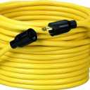 Southwire Generator Cord 12 Gauge, 3 Conductor, 50ft, L5-20P, Twist to Lock, STW, Yellow