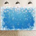 8x6ft Winter Bokeh Sparkle Blue Backdrop Snowflake Winter Wonderland Baby Shower Photography Background Xmas Backdrops for Photography Christmas Family Decorations Cake Smash Photo Booth Props