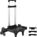 Foldable Backpack Luggage Trolley  3-Wheel Portable Rolling Cart with Strap & Edge Guard Base, Heavy Duty Aluminum Folding Hand Truck for Travel, Commuting, Utility, and Daily Use (Black)