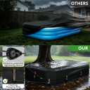 QH.HOME 90"x60" Rectangular Pool Cover for Inflatable Pool,Black Oxford Fabric Heats Water, Blocks Leaves & Sun, Windproof Snug Fit with Patented Ratchet & Weight Rings