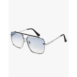 FEISEDY Sunglasses, Fashion Square Pilot Sunglasses, Vintage Metal Gradient Glasses for Men and Women, B4104