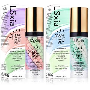 3-in-1 Primer for Face Before MakeupSPF 50 SunscreenColor Corrector Makeup BaseMulti-Task Moisturizing, Oil Control & Tone-Perfecting for Radiant Skin One Step (#01+#02)