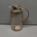 Buaic Glass Pitcher with Lid, 84oz/2.5 Liter Amber Classic Vertical Stripes Water Pitcher,Glass Water Carafe for Cold Brew, Coffee, Lemonade, Iced Sun Tea,Beverage, Milk, Heat Resistant