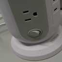 TESSAN Tower Power Strip with Individual Switches, Surge Protector with 12 Outlets, 5 USB Ports(2 USB C), Flat Extension Cord 10 Ft, 1250W, Charging Station for Multiple Devices, for Office, Dorm (Grey)