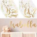 Boao Personalized Name Wall Decal Large Letter Stickers Alphabet Custom Name Stickers Nursery Wall Decal for Bedside Bedroom Classroom Home DIY Crafts(Medium,Gold,Cursive)