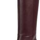 wetkiss Low Heel Knee High Boots for Women Regular Calf Friendly Side Zipper Almond Toe Faux Leather Comfortable Boots for Walking, Dancing, Standing for Long Periods With No Pain (7.5)