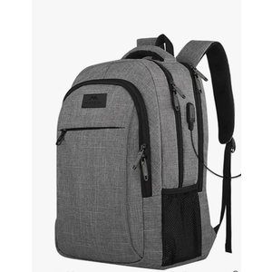 MATEIN Travel Laptop Backpack, Business Anti Theft Slim Sturdy Laptops Backpack with USB Charging Port, Water Resistant College School Computer Bag Gift for Men & Women Fits 15.6 Inch Notebook, Grey