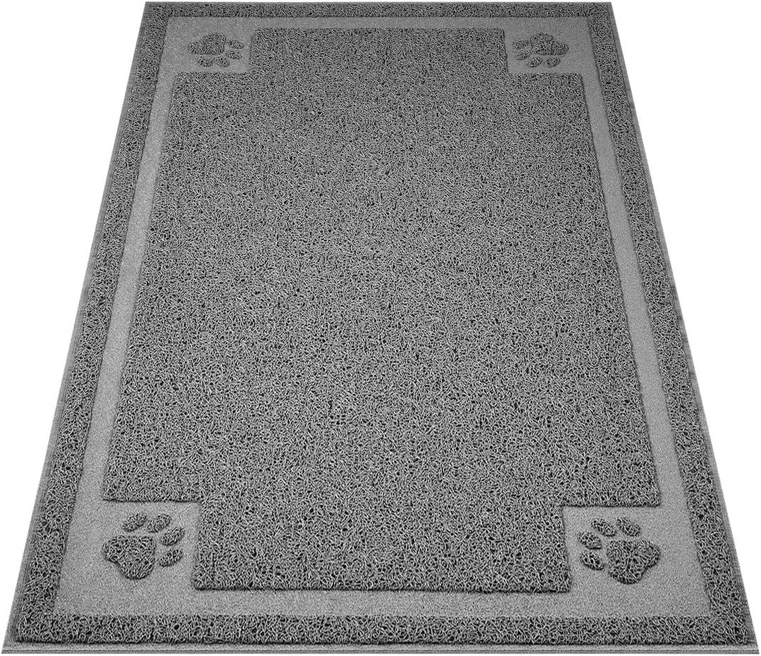 UPSKY Large Cat Litter Mat Trapper 35"23" Traps Litters from Box and Paws Scatter Control for Folding Trapping Mat Soft for Floor on Sensitive Kitty Paws Easy to Clean (Grey)