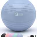 Gruper Yoga Ball, Extra Thick Exercise Ball for Workout Pregnancy Stability - 4 Sizes Anti Burst Balance Ball for Yoga, Pilates, Fitness, Birthing, Physical Therapy - Includes Pump
