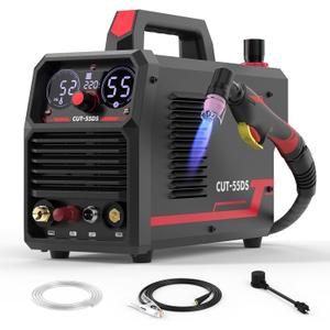 YESWELDER CUT-55DS Plasma Cutter, 55Amp Non-Touch Pilot Arc Air Power, Large Digital Display 110/220V Dual Voltage IGBT Inverter Plasma Cutting Machine with ETL Approved